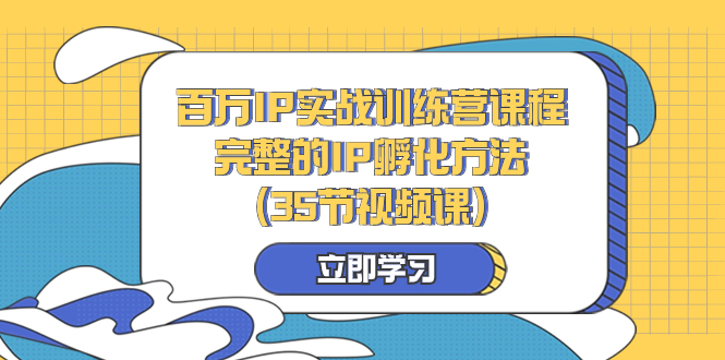 （8243期）百万IP实战训练营课程，完整的IP孵化方法（35节视频课）